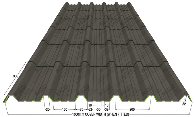 Tile Effect Roofing S/GREY Plastisol,Pan Tile Effect metal Sheets Tin Roofing 