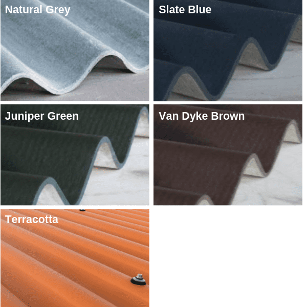 EuroFive Fibre Cement Roofing Sheet Colours