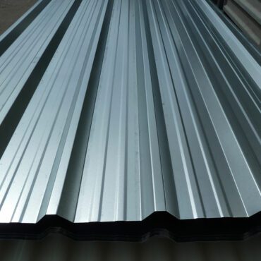 Packs of plain galvanised steel box profile 32/1000 roofing sheets, 0.55mm gauge