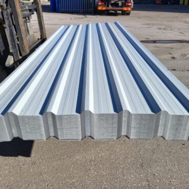 Packs of 10 x 8ft, 10ft & 12ft Goosewing Grey PVC Plastisol Coated Low Profile Roofing Sheets
