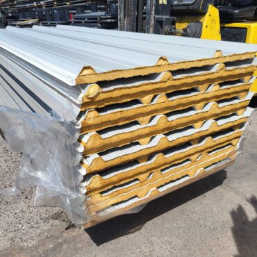 Very Cheap Trisomet 333 Composite Panels / 30mm Insulated Box Profile Steel Roofing Sheets in Goosewing Grey with a Plastisol Coated Finish – Packs to clear