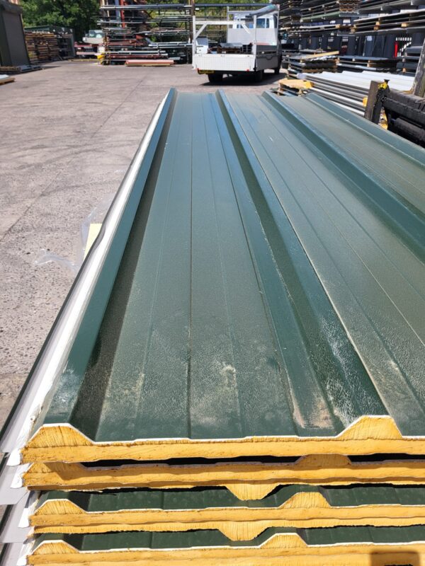 Very Cheap Trisomet 333 Composite Panels / 30mm Insulated Box Profile Steel Roofing Sheets in Juniper Green with a Plastisol Coated Finish – Packs to clear - Image 4