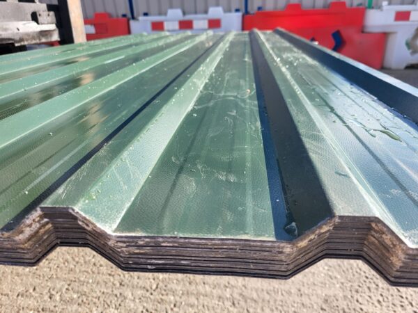 Cheap Packs of Juniper Green PVC Plastisol Coated Low Profile Roofing Sheets - Image 2