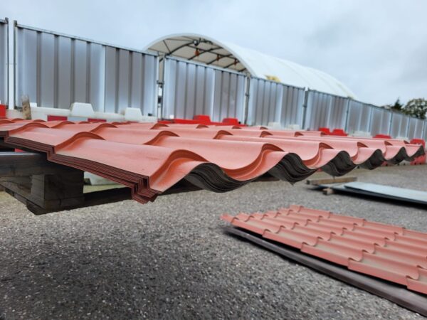 Very Cheap Pan Tile 33/1000 Terracotta PVC Plastisol Coated Steel Roofing Sheets with Anti-Condensation Backing – Pack of 12 x 2m - Image 4