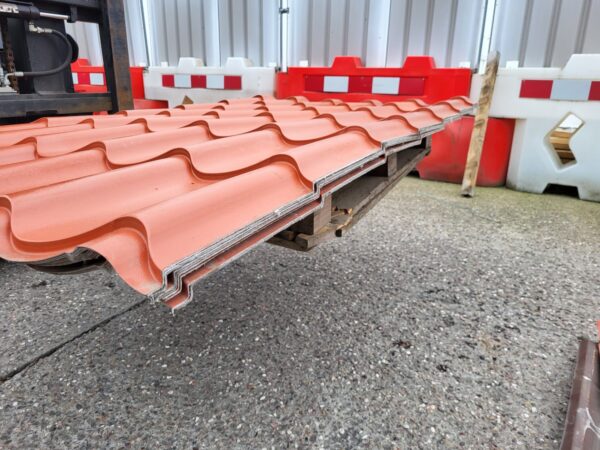 Very Cheap Pan Tile 33/1000 Terracotta PVC Plastisol Coated Steel Roofing Sheets with Anti-Condensation Backing – Pack of 12 x 2m - Image 5