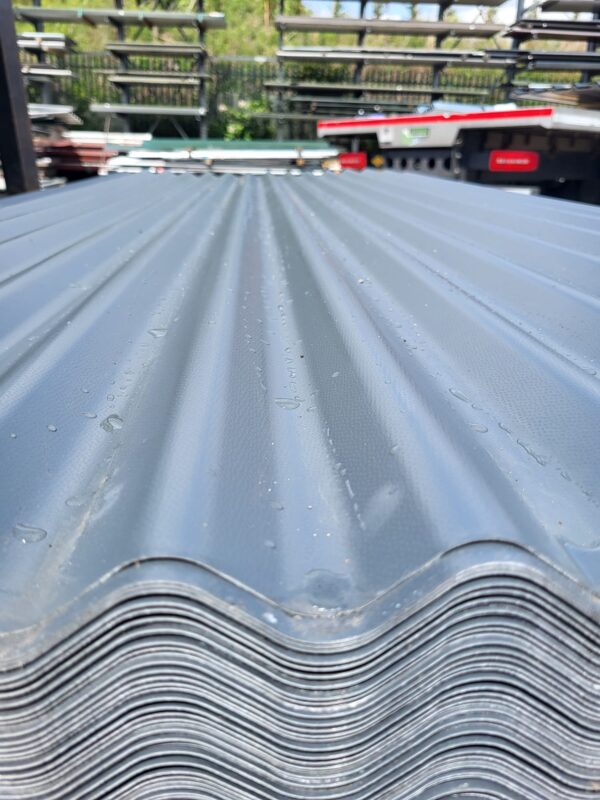 Cheap packs of Anthracite PVC Coated Corrugated 3” Profile Galvanised Steel Roofing / Cladding Sheets, 0.5mm Gauge (1m Cover) - Image 4