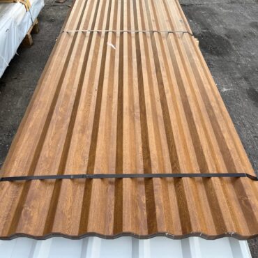 Cheap Oak Woodgrain PVC Plastisol Coated Steel Box Profile Roofing Sheets