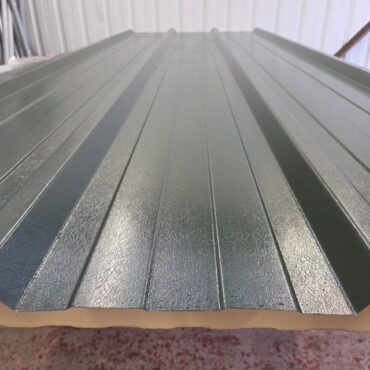 Very Cheap Trisomet 333 Composite Panels / 120mm Insulated Box Profile Steel Roofing Sheets in Juniper Green with a Plastisol Coated Finish – Packs to clear