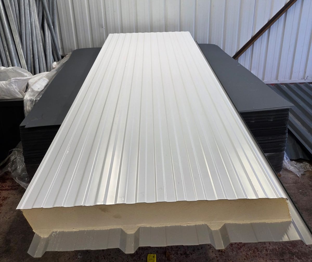 Very Cheap Trisomet 333 Composite Panels / 120mm Insulated Box Profile Steel Roofing Sheets in Juniper Green with a Plastisol Coated Finish – Packs to clear - Image 3