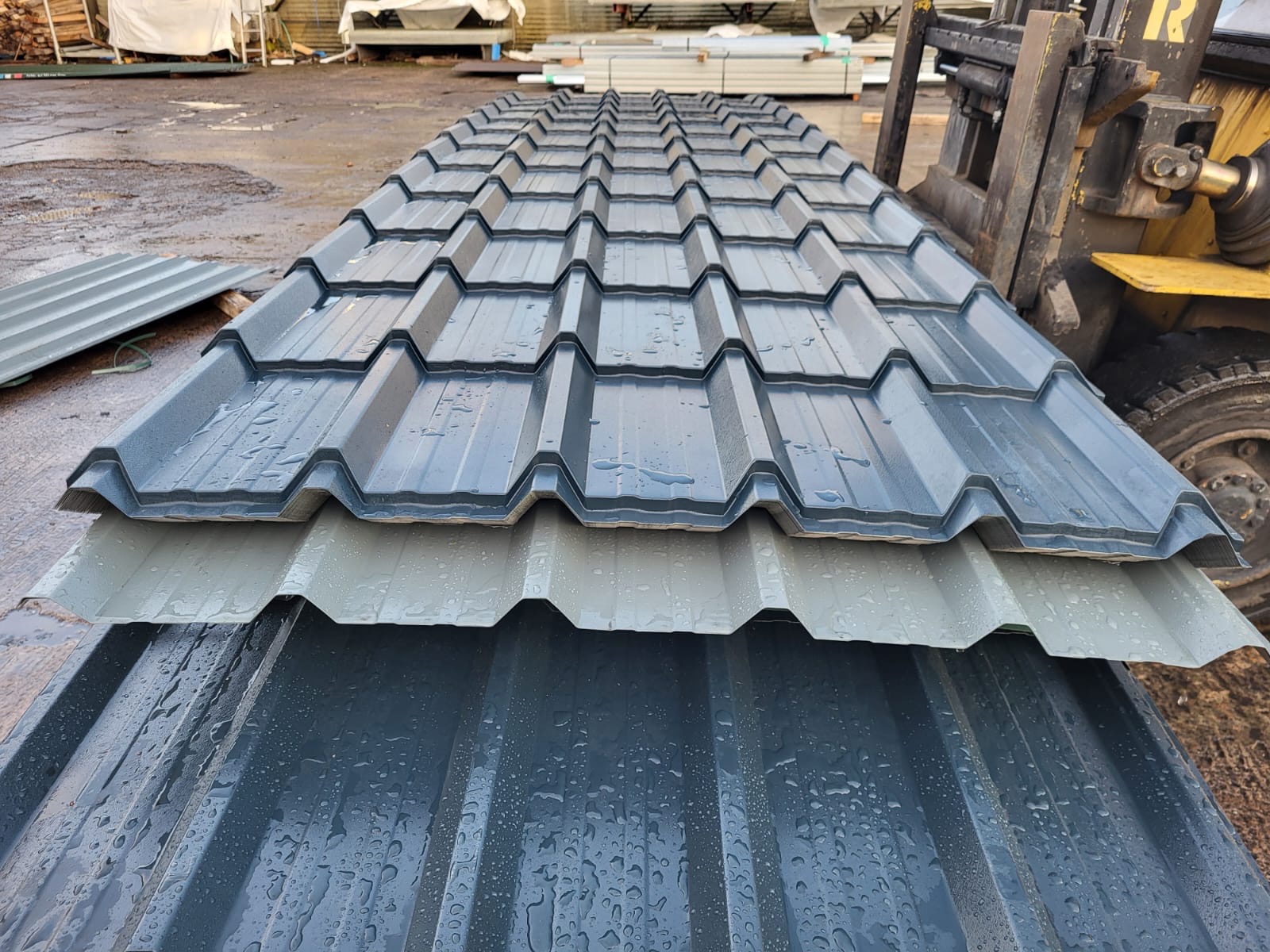 Extremely Cheap Tile Effect Slate Blue / Grey PVC Plastisol Coated Steel Roofing Sheets from Stock – Packs of 10 - Image 2