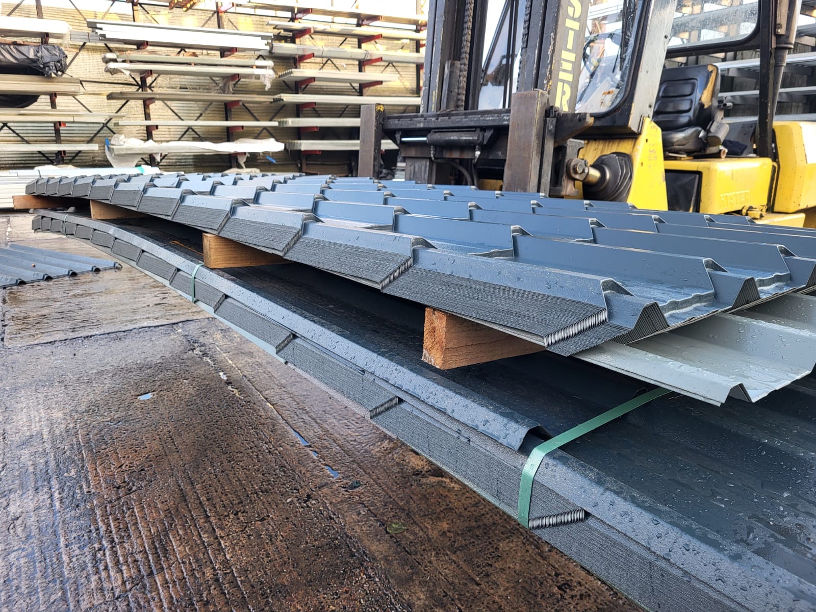 Extremely Cheap Tile Effect Slate Blue / Grey PVC Plastisol Coated Steel Roofing Sheets from Stock – Packs of 10 - Image 4