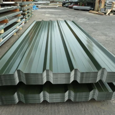 Very Cheap packs of Juniper Green Polyester Painted Galvanised Steel Box Profile 32/1000 Roofing Sheets