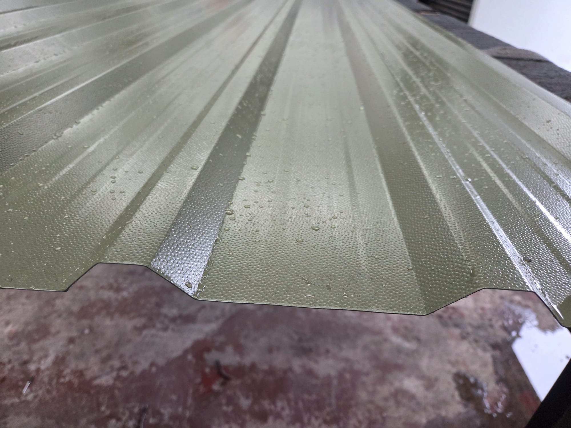 Cheap Packs of Olive Green PVC Plastisol Coated Low Profile Roofing Sheets - Image 3