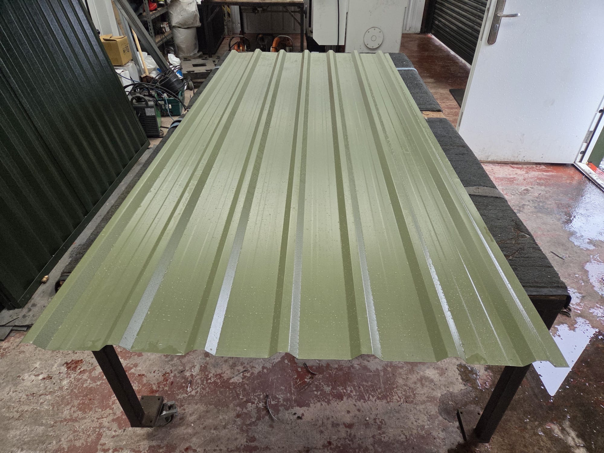 Cheap Packs of Olive Green PVC Plastisol Coated Low Profile Roofing Sheets - Image 4