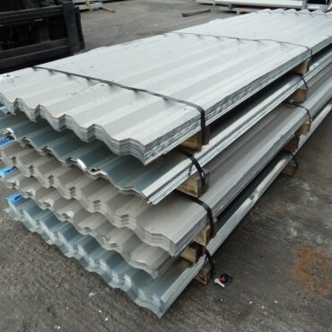 Very Cheap 8ft (2.44m) Miscellaneous Coated / Uncoated Galvanised Steel Box Profile 26/1000 Roofing Sheets, 0.5mm Gauge, 1m cover width once fitted
