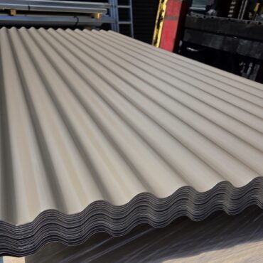 Cheap packs of Mole Brown PVC Coated Galvanised Steel 0.5mm Gauge Corrugated Roofing Sheets