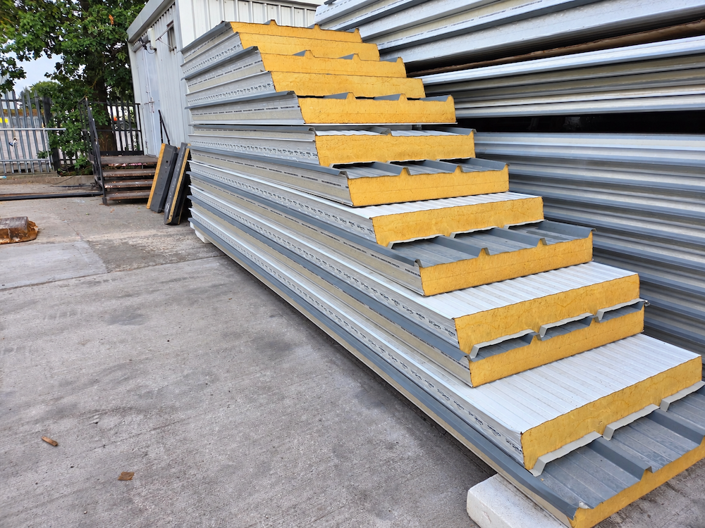 Extremely Cheap Trisomet 333 Composite Panels / 120mm Insulated Box Profile Steel Roofing Sheets in Merlin Grey with a Plastisol Coated Finish – Pack to clear