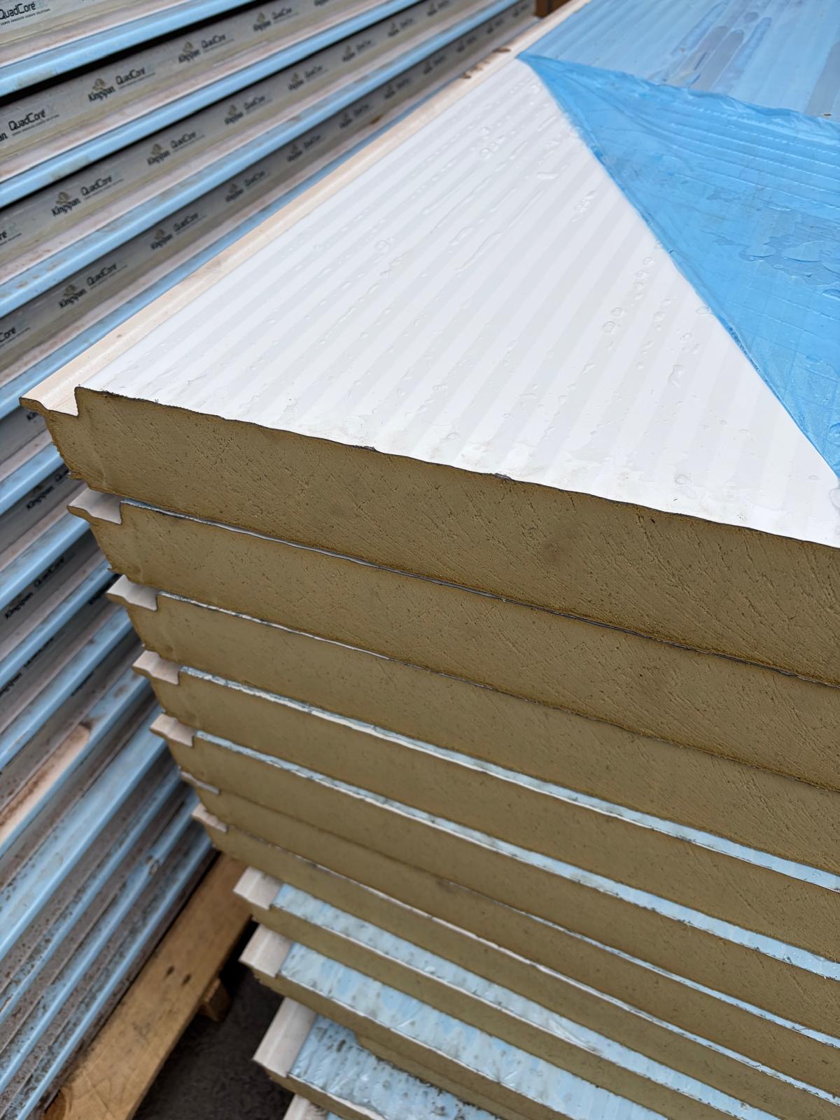 Very Cheap Micro Ribbed Composite Panels / 80mm Insulated Steel Roofing Sheets in White Polyester Coated Finish – Packs of 4.22m & 4.83m to clear - Image 4